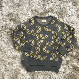 💙3/$30 Miki Miette grey rainbow print crew neck sweater